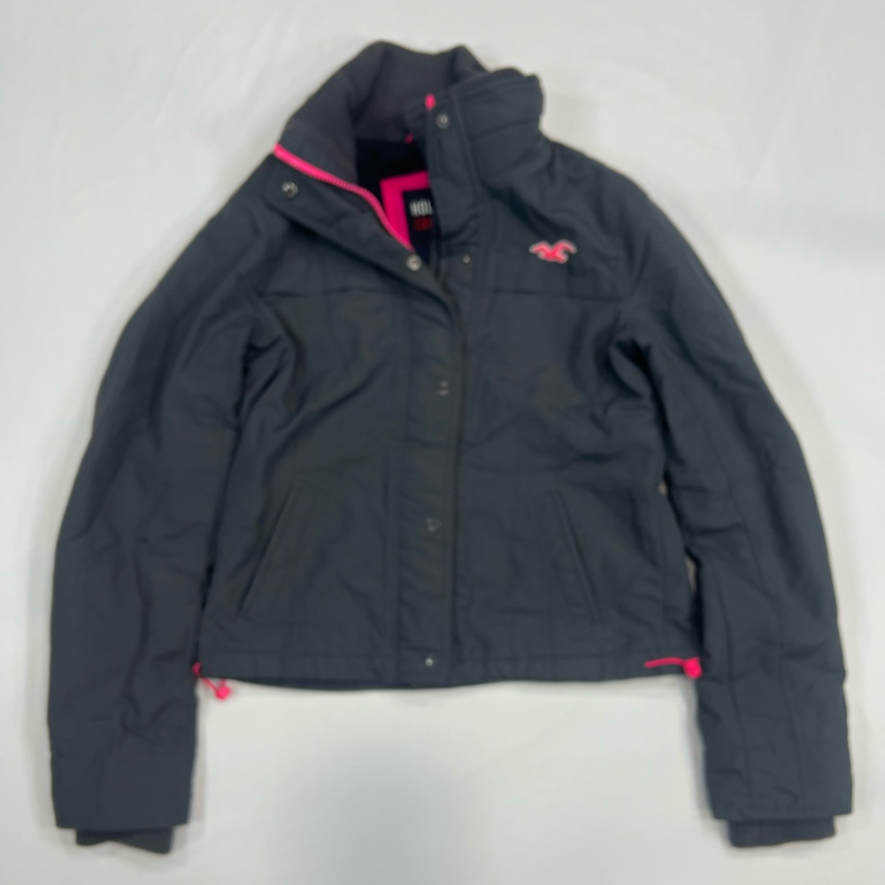 Hollister Charcoal Jacket with Pink Details